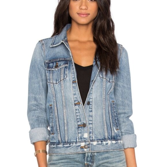 Levi's Boyfriend Trucker Medium Blue Jacket - Size XS - Picture 1 of 11